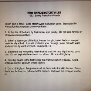 Peraturan safety riding honda jadul