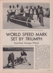 Johnny Allen Triumph Streamliner